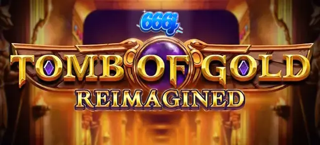 Tampilan visual slot Tomb of Gold Reimagined dengan nuansa emas